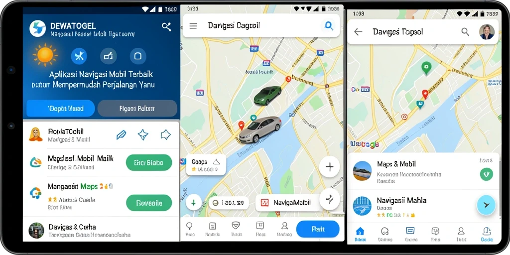 Antarmuka DEWATOGEL yang menampilkan fitur Navigasi Mobil.