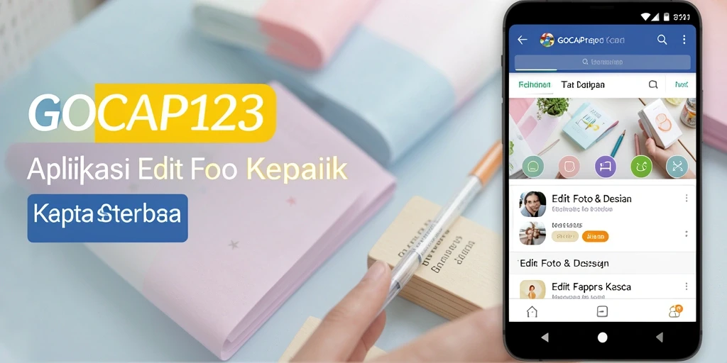 Screenshot GOCAP123 menunjukkan fitur Edit Foto Kertas Kaca yang menarik.