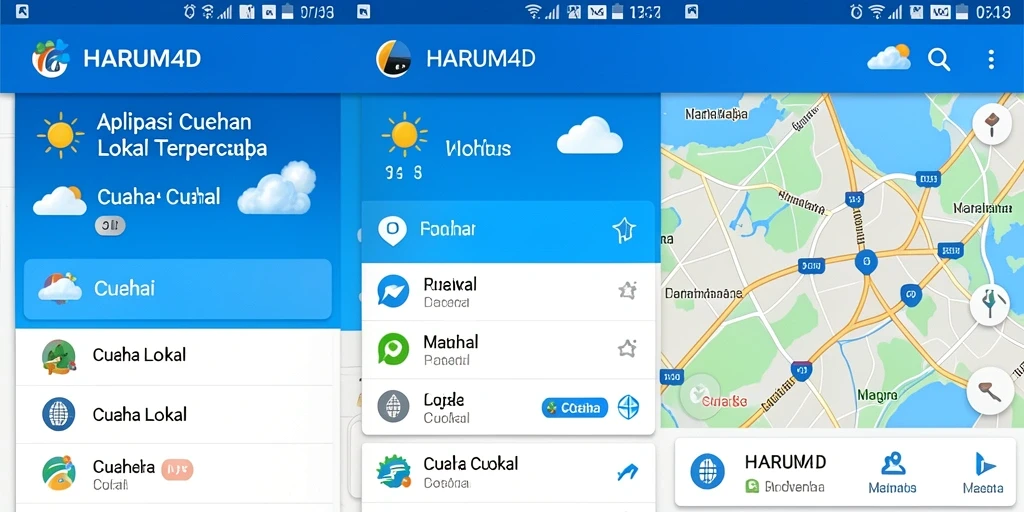 Antarmuka utama HARUM4D menampilkan informasi cuaca terkini.