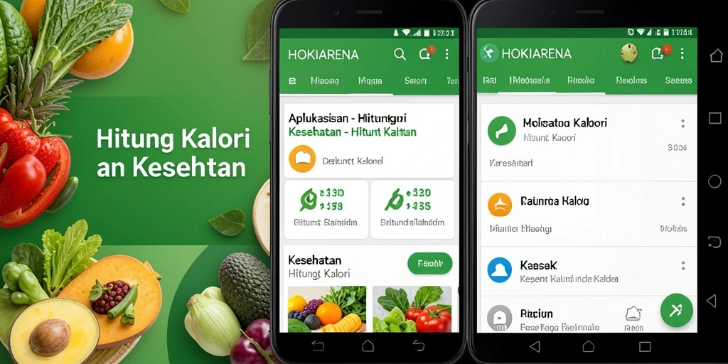 Tampilan antarmuka HOKIARENA saat menghitung kalori makanan.