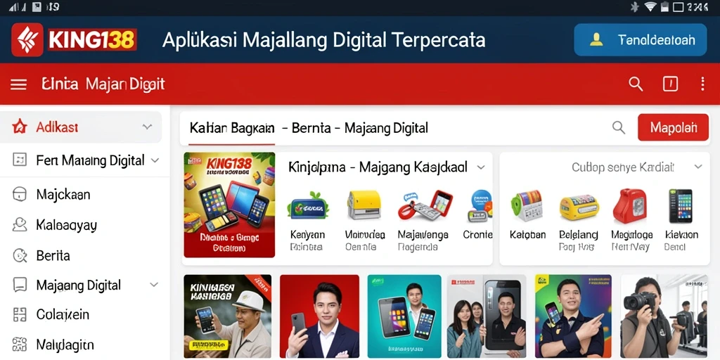 Tampilan antarmuka aplikasi KING138 yang menarik dan fungsional.