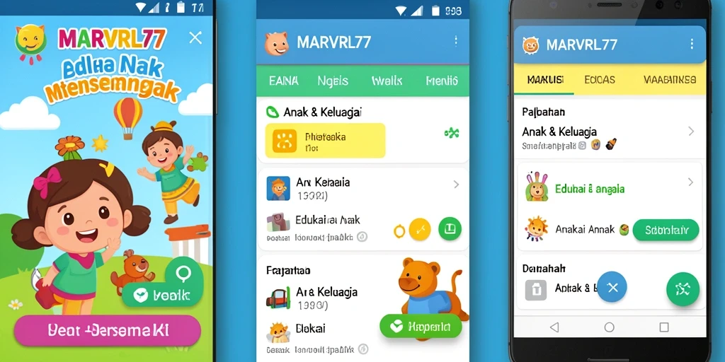 Screenshot antarmuka aplikasi MARVRL77 yang edukatif dan menarik.