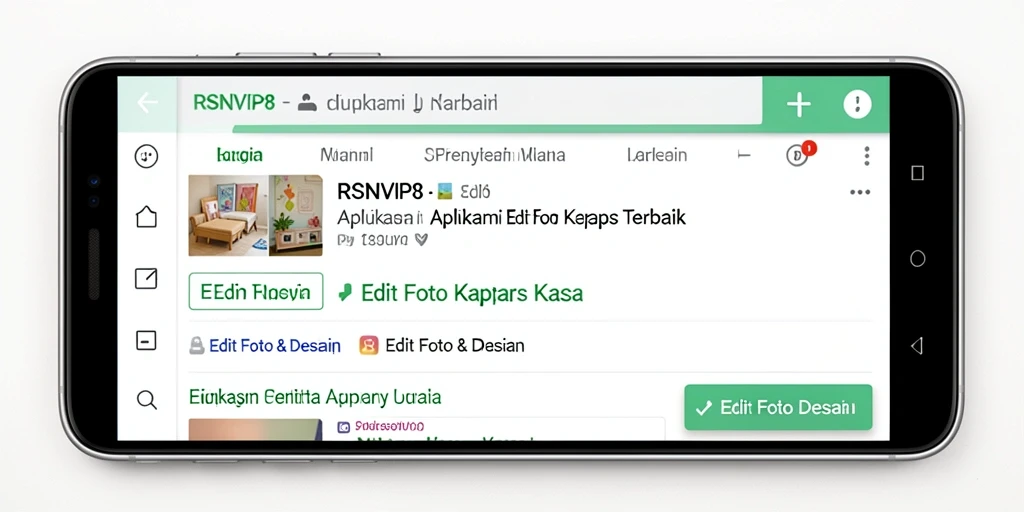 Tampilan antarmuka RSNVIP8 yang bersih dengan fitur Edit Foto Kertas Kaca.