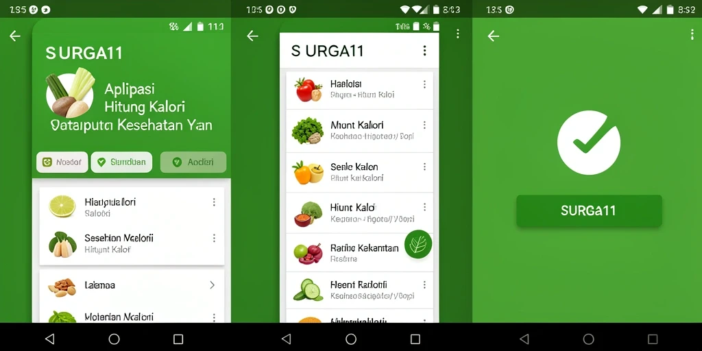 Antarmuka SURGA11 yang ramah pengguna memudahkan penghitungan kalori dengan cepat.
